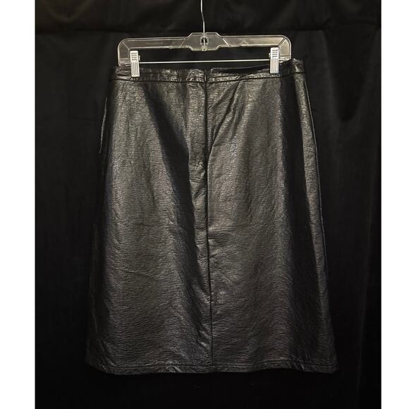 Zara Faux Leather Black Shiny Skirt Women’s Size Large - Picture 3 of 4